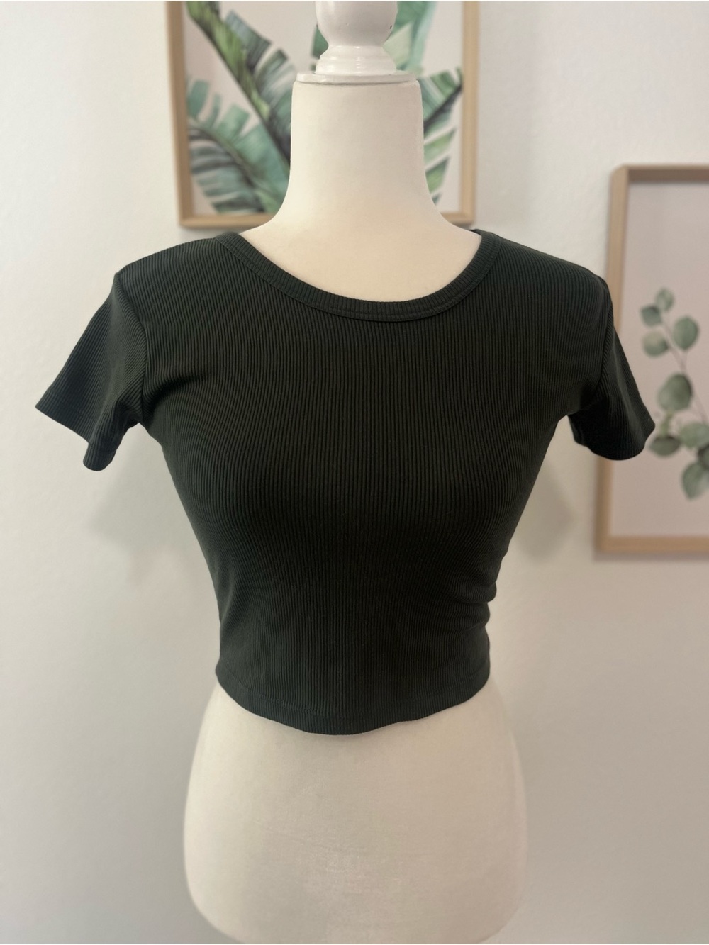 Women’s Short Sleeve Ribbed T-Shirt - Green S